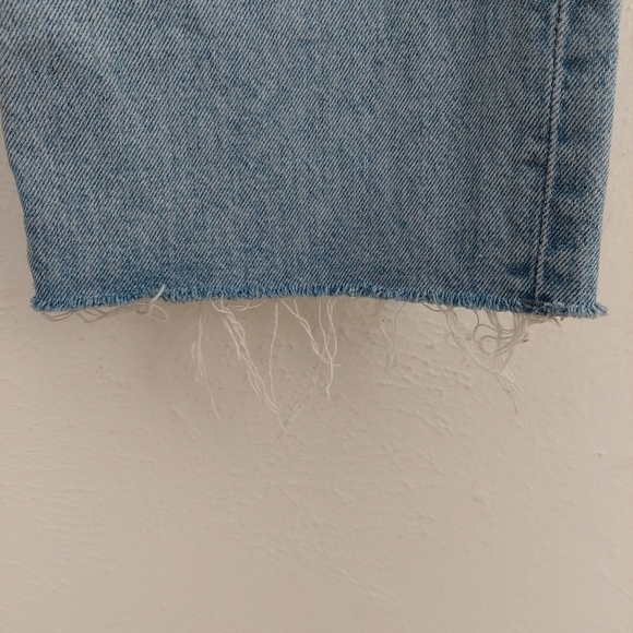 &Denim Button Fly Original Straight Fit High Waist Raw Hem Jeans Sz 33 Cotton. - Picture 5 of 11